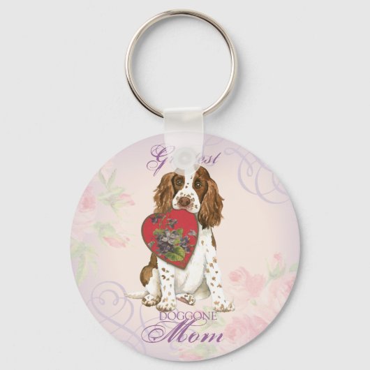 English Springer Spaniel Heart mama Sleutelhanger (Voorkant)