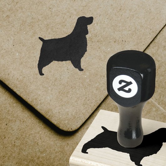 English Springer Spaniel Hondenras Silhouette Rubberstempel