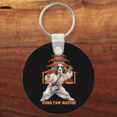English Springer Spaniel Karate Martial Arts Dog L Sleutelhanger (Voorkant)