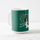 English Springer Spaniel Kerstreindeer Dog Koffiemok (Voorkant links)