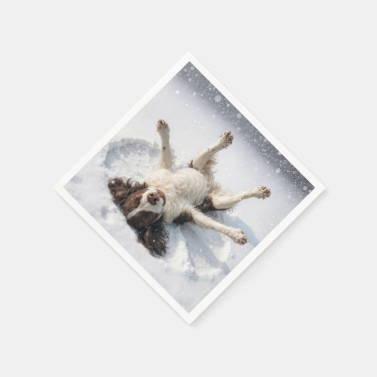 English Springer Spaniel Making a Snow Angel Servet (Hoek)