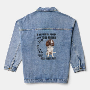 English Springer Spaniel Quote mam Dad Print, Hunt Denim Jacket