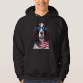 English Springer Spaniel with USA Flag 4th of July Hoodie (Voorkant)