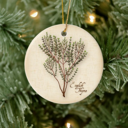 English Thyme Herb Keramisch Ornament (Boom)