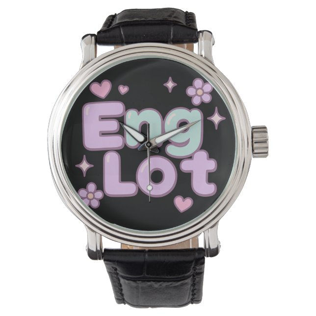 Englot Kawaii Bubble Letter Horloge (Voorkant)