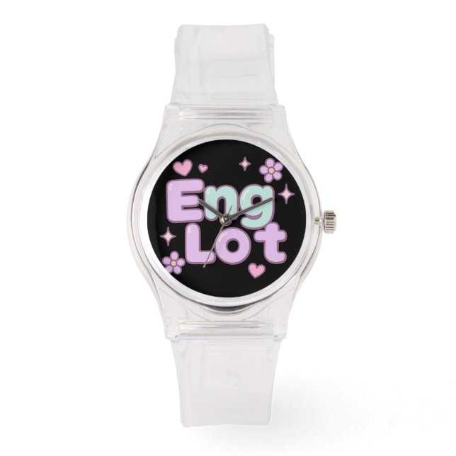 Englot Kawaii Bubble Letter Horloge (Voorkant)