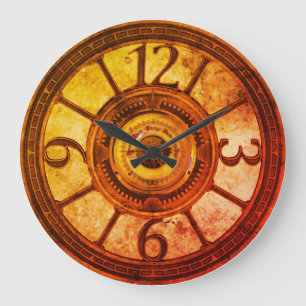 Engrenages à vapeur - Chaleur - Horloge ronde