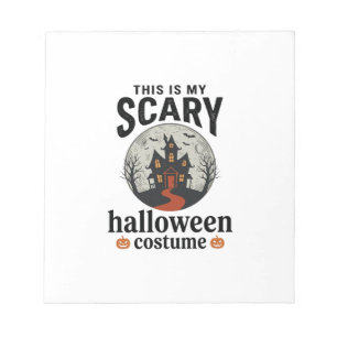 Engstigend Halloween-kostenuum Herenhuis Vectoront Notitieblok