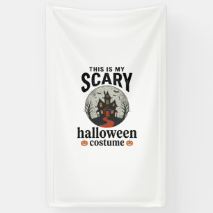 Engstigend Halloween-kostenuum Herenhuis Vectoront Spandoek
