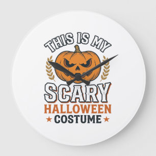 Engstigend Halloween Kostuum Pompoen Vintage Vecto Grote Klok
