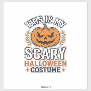 Engstigend Halloween Kostuum Pompoen Vintage Vecto Sticker