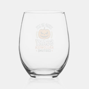 Engstigend Halloween Kostuum Pompoen Vintage Vecto Wijnglas Zonder Voet