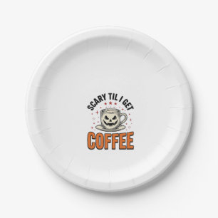 Engstigend Tot Koffie Vintage Halloween Koffie Shi Papieren Bordje
