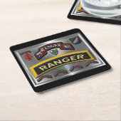 Enhanced Design 75th Ranger Regiment Vierkante Kartonnen Onderzetter (Schuin)
