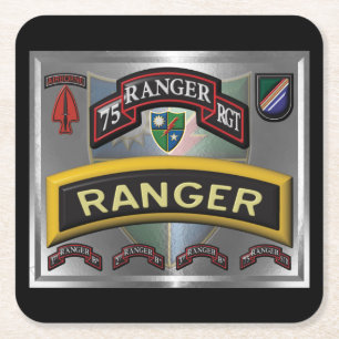Enhanced Design 75th Ranger Regiment Vierkante Kartonnen Onderzetter