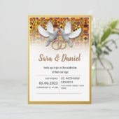 Enic Kente Wedding Uitnodiging (Staand voorkant)