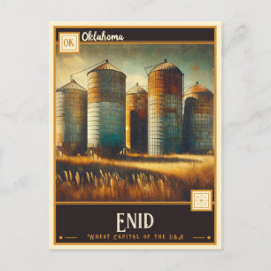 Enid, Oklahoma Antiek Briefkaart