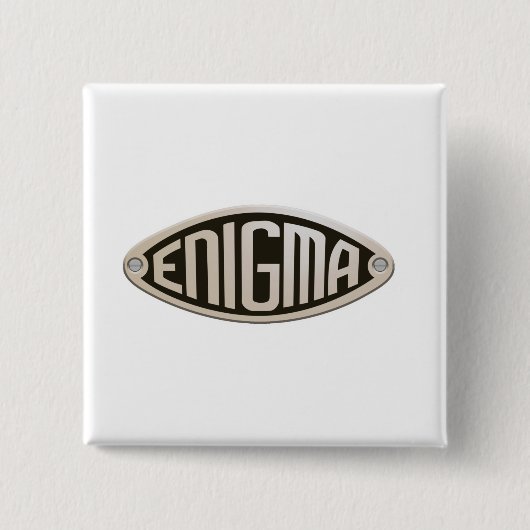ENIGMA. WWII, CODE-BREAKERS, LOGO. VIERKANTE BUTTON 5,1 CM (Voorkant)