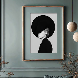 Enigmatic Elegance: zijprofiel oversized Pet Poster