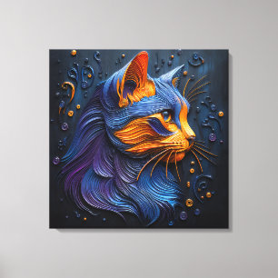 Enigmatic Feline Glance - AI-Creëer Canvas Afdruk