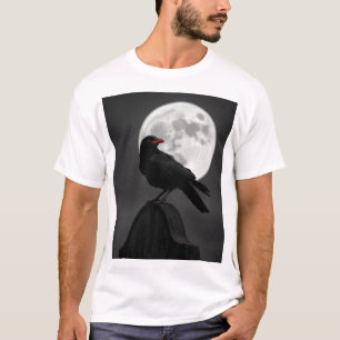 Enigmatic Raven & Full Moon – Mystieke Houtskool A T-shirt