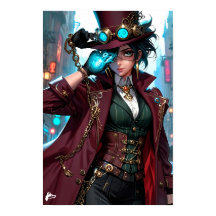 Enigmatic Steampunk Lady - Elegance and Mystery
