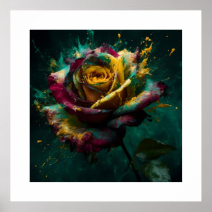 Enigmatic Yellow Green Baccara Roos Poster