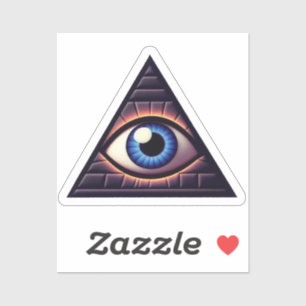 Enigmatische Illuminati Eye Triangle Sticker