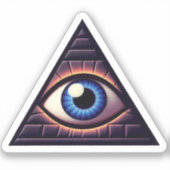 Enigmatische Illuminati Eye Triangle Sticker (Voorkant)