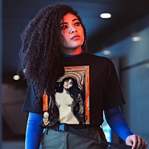 Enigmatische Madonna Portret in levendige Waterver T-shirt