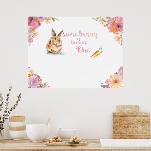 Enigszins 'One Birthday Poster' Poster (Keuken)