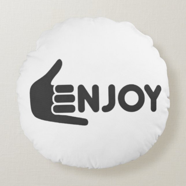 Enjoy T-Shirt Rond Kussen (Voorkant)