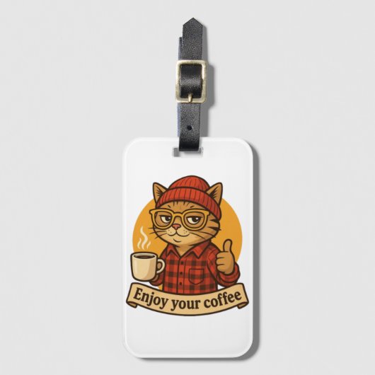 Enjoy Your Coffee Bagagelabel (Voorkant (verticaal))