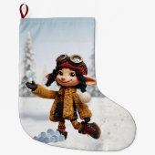 Enjoying A Snow Day Grote Kerstsok (Voorkant)