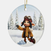 Enjoying A Snow Day Keramisch Ornament (Links)