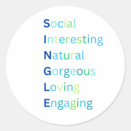 Enkel acroniem ronde sticker