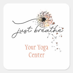 Enkel ademhaling van de dandelion Butterfly Yoga Vierkante Sticker