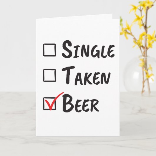 Enkel Bezette Bierliefhebbers Relatiestatus Grappi Kaart (Gele Bloem)