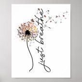 Enkel Breathe Dandelion Butterflies Poster (Voorkant)