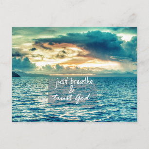 Enkel Breathe en Trust God Faith Quote Briefkaart