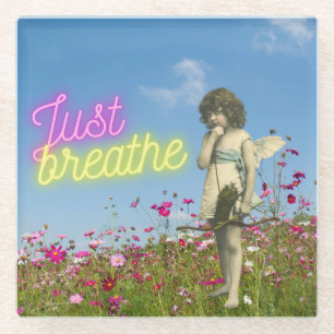 Enkel de Engel verbreken veranderde Kunst Glazen Onderzetter