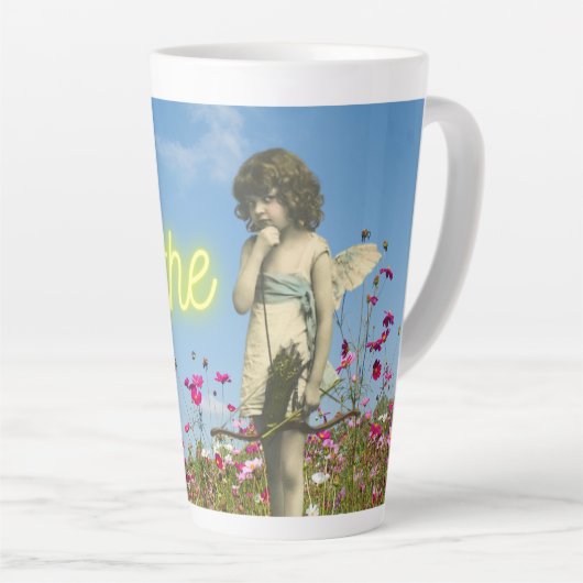 Enkel de  Engel verbreken veranderde Kunst Latte Mok (Rechterhoek)