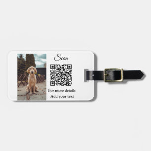 Enkel dier name details QR code add text foto Bagagelabel