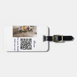 Enkel dier name details QR code add text foto Bagagelabel