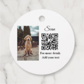 Enkel dier name details QR code add text foto Bedankjes Labels (Achterkant)