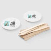 Enkel dier name details QR code add text foto Handwaaier (Niet-gemonteerd)