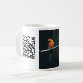 Enkel dier name details QR code add text foto Koffiemok (Voorkant links)