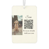 Enkel dier name details QR code add text foto Luchtverfrisser (Achterkant)