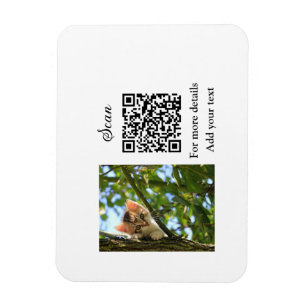 Enkel dier name details QR code add text foto Magneet