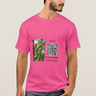 Enkel dier name details QR code add text foto T-shirt